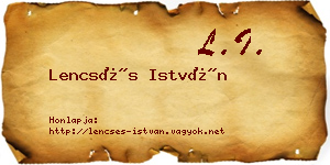Lencsés István névjegykártya