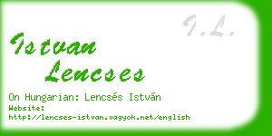 istvan lencses business card